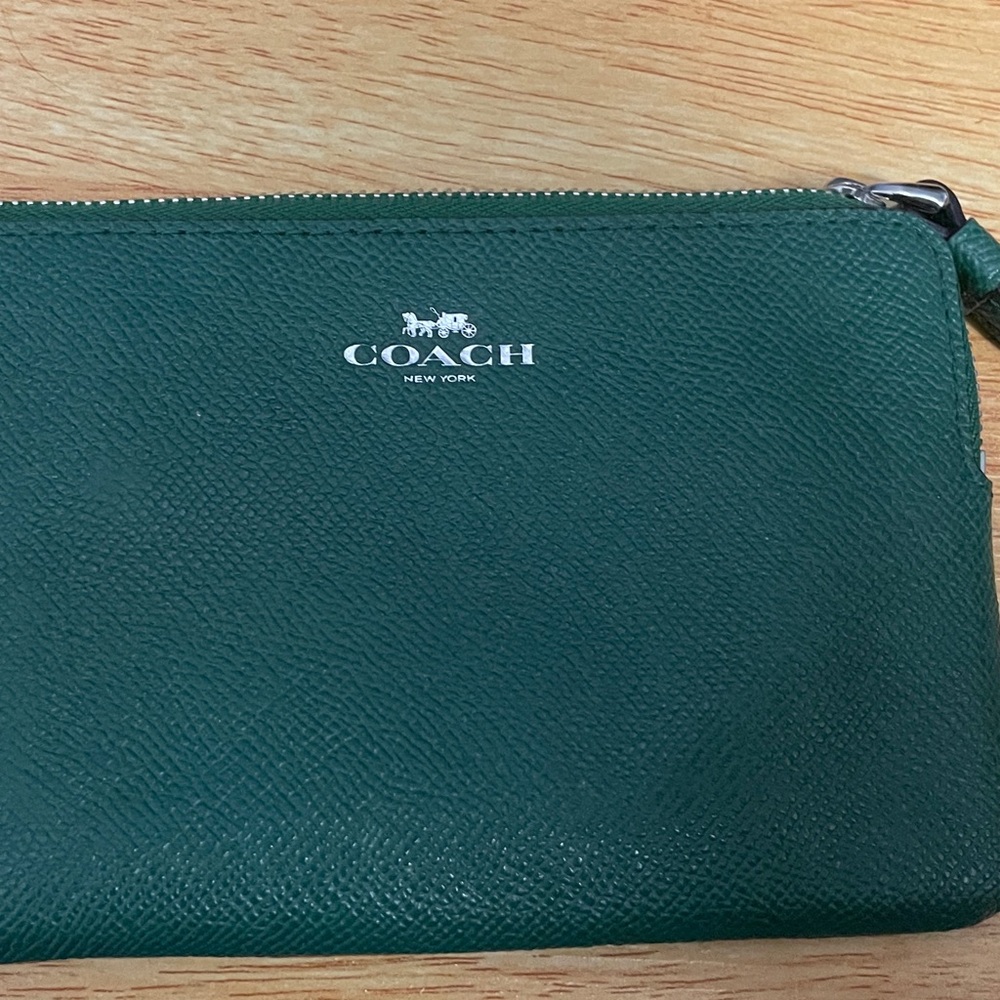Coach Green Leather Wristlet